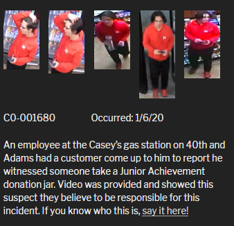 Donation jar disappearance